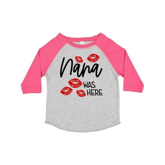 Inktastic Nana Was Here Red Kisses Boys or Girls Toddler T-Shirt