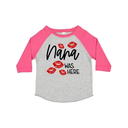 

Inktastic Nana Was Here Red Kisses Gift Toddler Boy or Toddler Girl T-Shirt