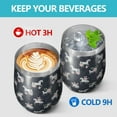 thumbnail image 4 of 12oz Stemless Wine Tumblers Blue Cartoon Unicorn Flower Pattern Vacuum Insulated Stainless Steel Travel Tumbler Cups Mug with Lid and Straw for Champaign,Cocktail,Beer with Cleaning Brush, 4 of 5