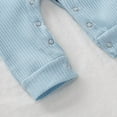 thumbnail image 6 of Xmarks Newborn Baby Boy Girl Knitted Romper Jumpsuit Solid Long Sleeve Legging Bodysuit Playsuit Clothes Blue 0-3M, 6 of 8