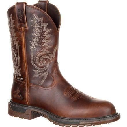 Rocky Original Ride FLX Mens Tan/Brown Leather Waterproof Western Boots (Best Waterproof Riding Boots)