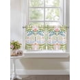 thumbnail image 3 of Half Window Curtain 36 Inches Long, Boho Green Flower Window Treatment Curtain Drapes, Botanical Watercolor Leaf Floral Small Tier Curtains for Bathroom Over Sink, 27.5"x36", 2 Panels, 3 of 7