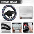 thumbnail image 4 of KUIFORTI Blooming Flowers Automotive Seat Cover 6 Pieces with Auto Center Console Armrest Pad Steering Wheel Cover Auto Seat Belt Cover Full Protection for Cars SUV Sedans, 4 of 6