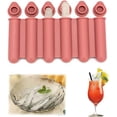 thumbnail image 1 of Mini moldes de silicona para cubitos de hielo con tapas (rojo), estrechos y largos, fáciles de empujar y colocar, para hacer 6 botellas de agua, adecuados para llenar bebidas embotelladas, 1 of 5
