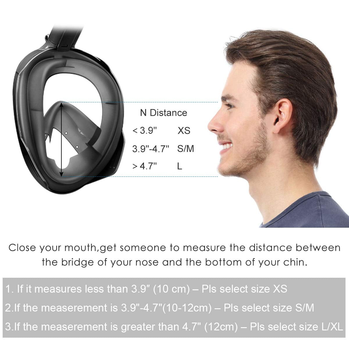 Snorkel Mask Full Face 180° Panoramic Sea View Anti-Fog Anti-Leak