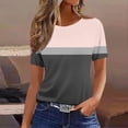 thumbnail image 4 of cocolona Womens Casual Summer Striped Printed Shirts Basic Pullover Tees Dressy Casual Blouses Crew Neck Short Sleeve Tops, 4 of 4