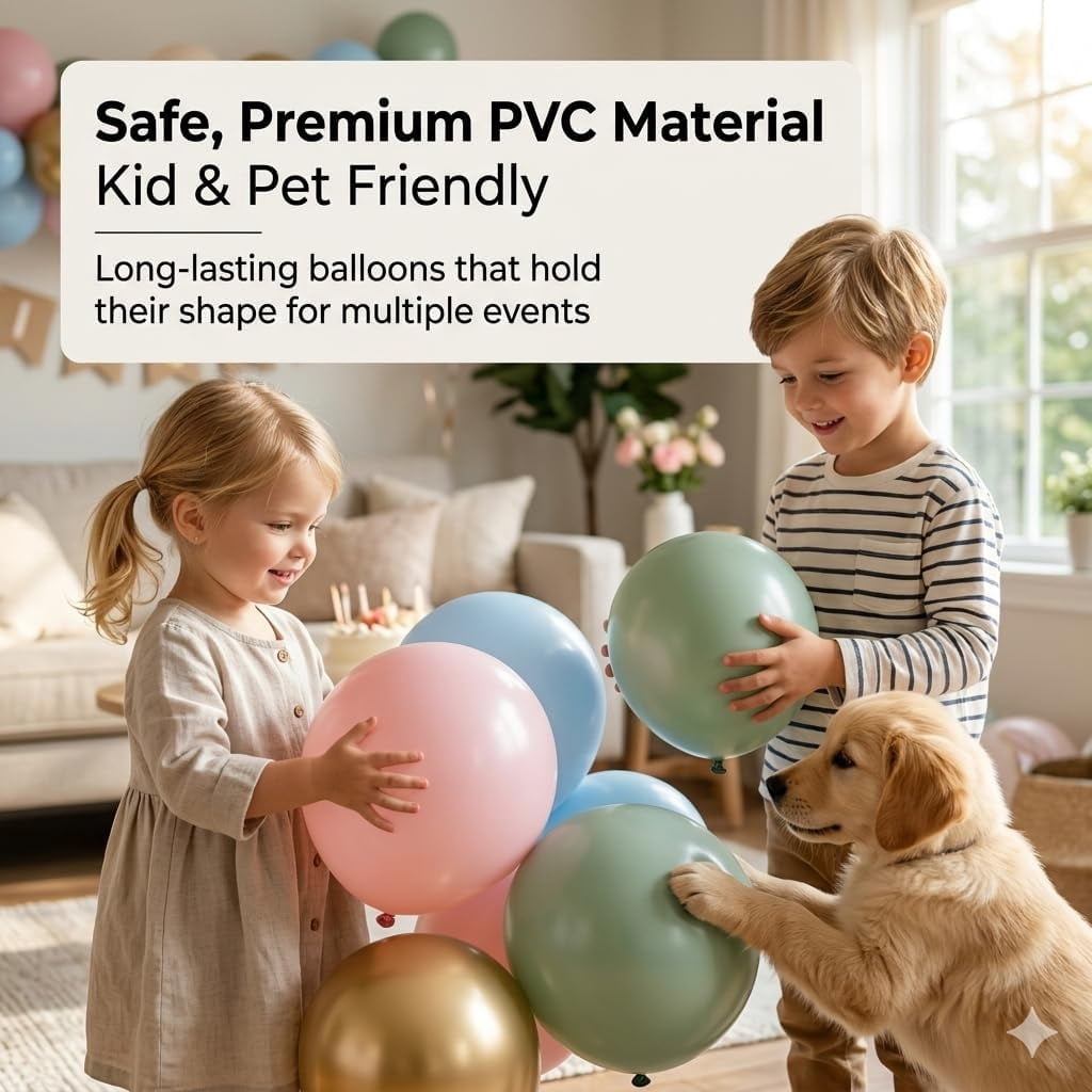 Reusable Inflatable Balloon Garland Arch Kit – Self-Inflating Reusable PVC Balloon Arch for Party, Wedding, Birthday, Baby Shower, Graduation, Easy Setup