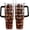 Brown, variant on Mardi Gras Tumbler with Handle 40 oz Happy Carnival Coffee Travel Mug Stainless Steel Insulated Cup Mardi Gras Decor Gifts