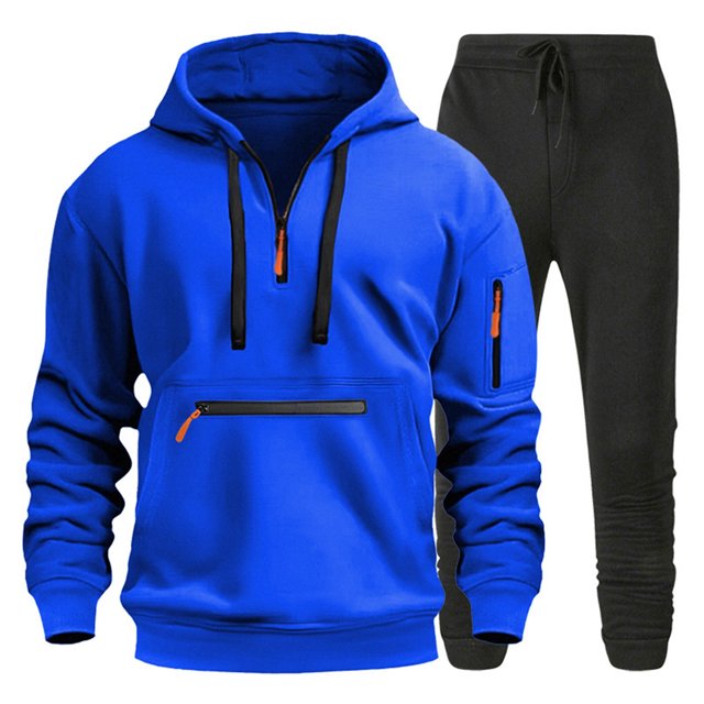WILLBEST Sudadera con Capucha y Pantalón Negro Informal para Hombre, Conjunto De Dos Piezas De Otoño e Invierno, A La Moda, para Hombre Chica