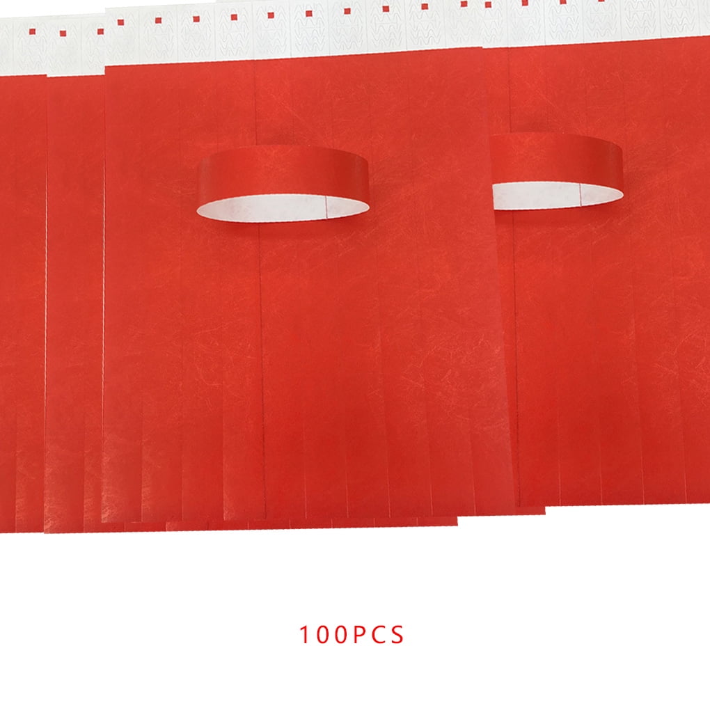 100Pcs/set Waterproof Disposable Events Wristbands Non-woven Fabric Paper Wristbands Amusement Park Admission Ticket