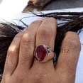 thumbnail image 5 of Red Carnelian Gemstone Ring | Handmade Silver Ring For Men | Statement Ring | 925 Sterling Silver Jewelry | Dainty Carnelian Gemstone Ring |, 5 of 10