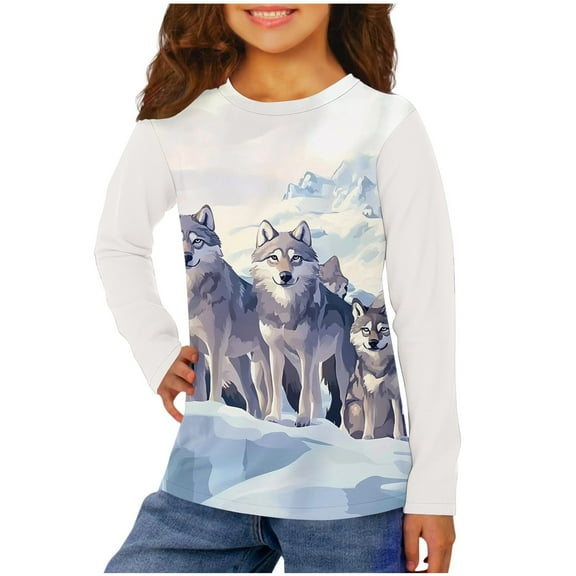 Familythread Boys Girls Shirts Graphic T-Shirt Cute Clothes Kids Novelty Youth Long Sleeve Tees For 3-14Y