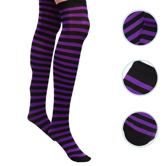 Raindrops 2 Pair Striped Knee Socks For Women Party Supplies Fashion Stockings Performance Decoration