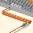 thumbnail image 4 of AK873 Gaming Keyboard,Chroma RGB Backlit,Hot-Swappable Linear Red Switch,PBT Keycap,75% TKL Layout,Ergonomic Mechanical Keyboard with Custom Coiled USB/Type-C Aviation Cable(Orange Gray), 4 of 9