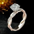 thumbnail image 2 of Women Cubic Zirconia Inlaid Twist Finger Ring Wedding Engagement Jewelry Gift, 2 of 8