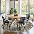 thumbnail image 3 of General Washable Oriental Area Rug - 4ft Round Rugs for Living Room Soft Carpet for Bedroom Waterproof Floral Distressed Indoor Stain Resistant Non-Shedding Floor Carpets (Blue, 4ft-Round), 3 of 12