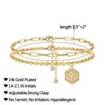 thumbnail image 6 of TURANDOSS Layered Initial Ankle Bracelets for Women 14K Gold Plated Dainty Hexagon Initial Anklet Gold Anklets for Women Summer Foot Jewelry, 6 of 7
