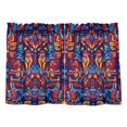 thumbnail image 7 of Yayeee Kitchen Curtains Tier Pair Light Filtering 27"x36" Rod Pocket Short Cafe Window Panel, Red Geometric Eagle, 7 of 7