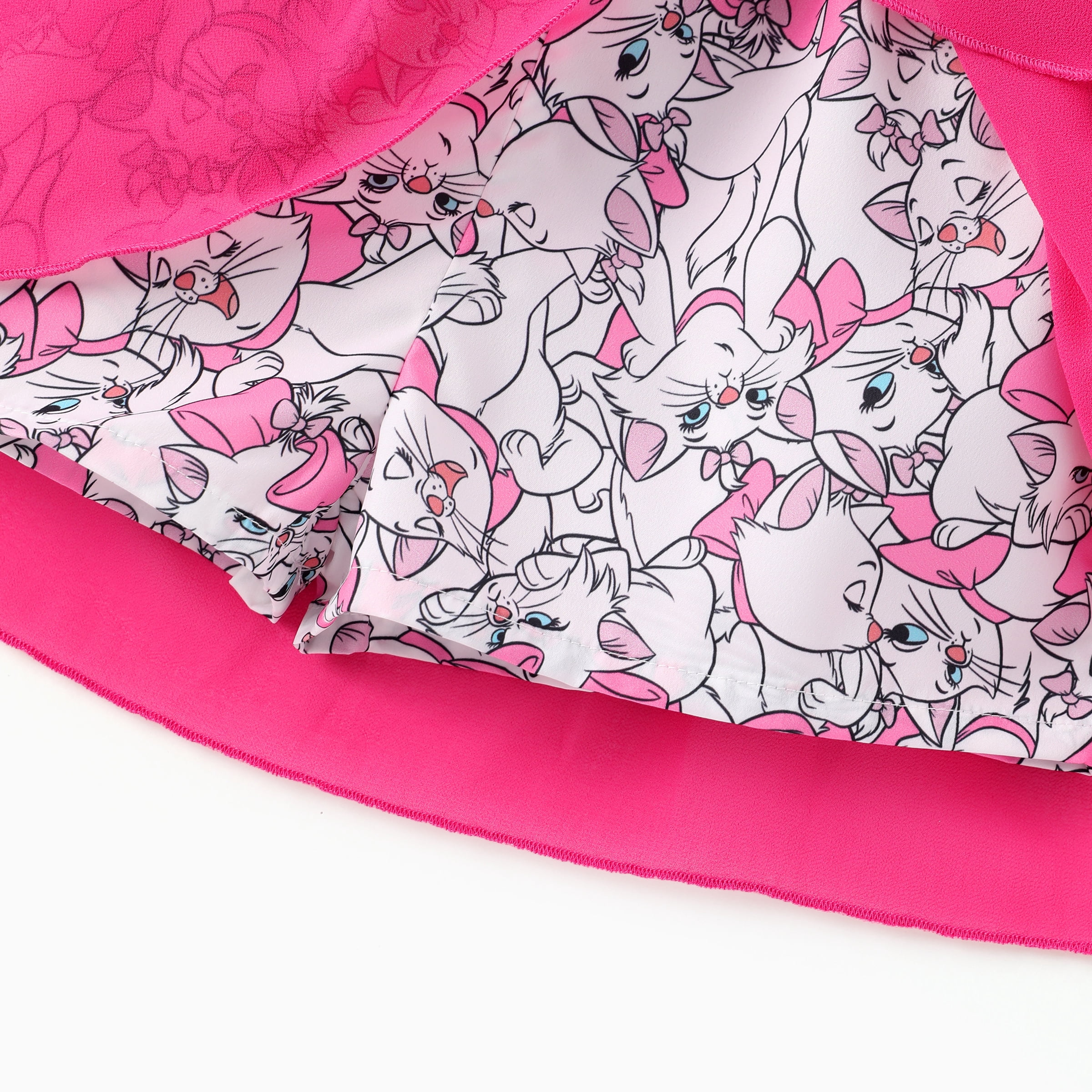 Disney Marie Girls Romper Dresses Bow Paris Eiffel Cat Graphic Pink Elegant Tulle Skirt Summer Outfit Baby Toddlers 2T