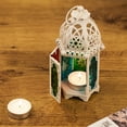 thumbnail image 6 of Cheers US Moroccan Black Iron with Colored Glass Lantern Candle Holder, 6 of 6