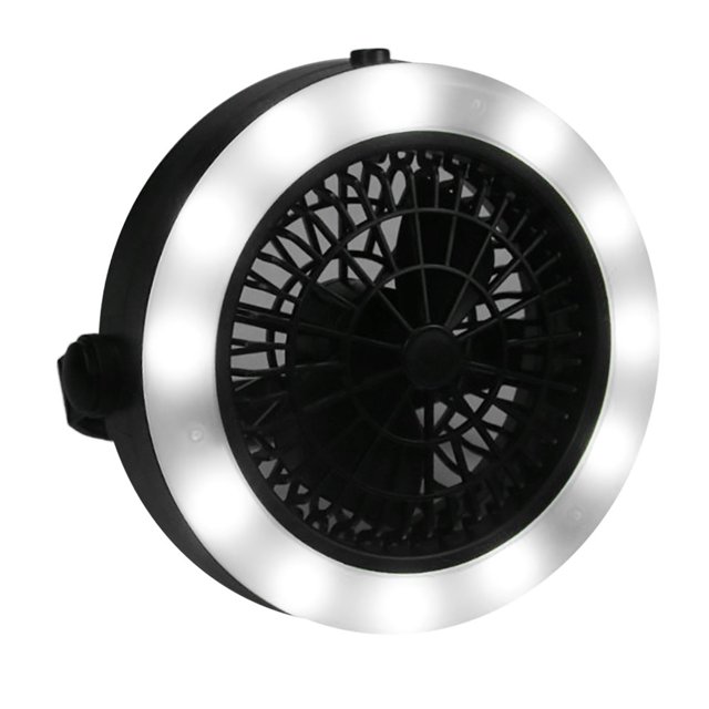 Tent Fan LED Light Camping Gear Outdoor Hiking Equipment Portable Lamp with Hook