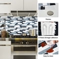 thumbnail image 6 of DEWOO Peel and Stick on Self Adhesive Backsplash Wall Marble Tiles Stickers 3D for Kitchen Bathroom,Dark Blue (10-Sheet, 12"×12"), 6 of 11