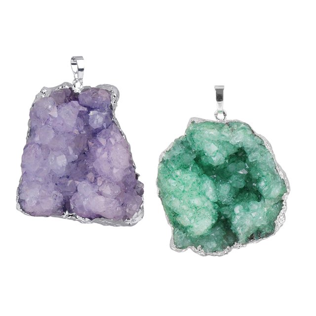 de colgantes de piedra, , pulsera, joyería, accesorios irregulares, artesanías decorativas para regalo de aniversario violeta y verde Fernando Colgantes de piedra