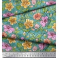 thumbnail image 3 of Soimoi Poly Georgette Fabric Leaves & Buttercup Floral Fabric Prints By Yard 42 Inch Wide, 3 of 3