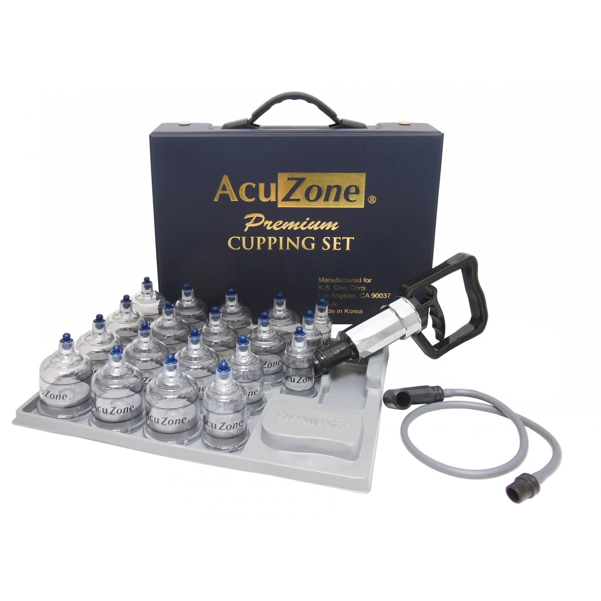 Acuzone Premium Plastic Cupping Set Includes 19 Cups with Extension Tube