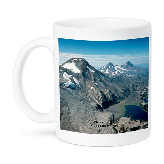 3dRose, Three Sisters - Cascade Range of Volcanoes in Oregon, 11oz Mug