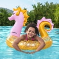 thumbnail image 3 of Salvavidas Inflable Infantil Caballito De Mar Rosa Con Brillos Bestway Plástico Resistente, 3 of 4