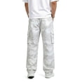 thumbnail image 6 of GINGTTO Men's Cargo Camo Pants, Baggy Flex Wide Leg Fashion Y2K Streetwear Drawstring Stretch, 6 of 8