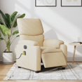thumbnail image 1 of vidaXL Electric Massage Recliner Chair Cream Fabric, 1 of 5