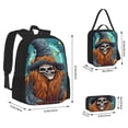 thumbnail image 2 of Pofeuu Cartoon Pumpkin Skull Print Backpack Travel Backpacks With Lunch Bag Pencil Bag Set 3 pcs Set Cartoon Backpack, 2 of 7