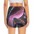 thumbnail image 4 of Running Shorts for Women, Pink Patterned Bird Workout Athletic Shorts with Pockets, Lounge Yoga Shorts Women, 4 of 7
