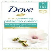 Dove Purely Pampering Beauty Bar, Pistachio Cream with Magnolia 4 oz, 6 Bar