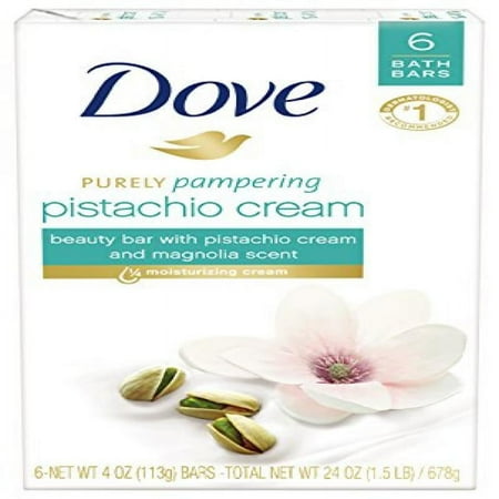 Dove Purely Pampering Beauty Bar, Pistachio Cream with Magnolia 4 oz, 6 Bar