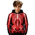 thumbnail image 5 of Weebloom Kids Halloween Hoodies For Boys Funny Skeleton Graphic Fleece Toddler Hoodie Pullover Tops,Size 4-14 Y, 5 of 5