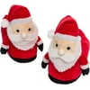 FUNZIEZ! - Santa Fuzzy Slippers - Christmas House Shoe - Novelty Holiday Slippers (Small)