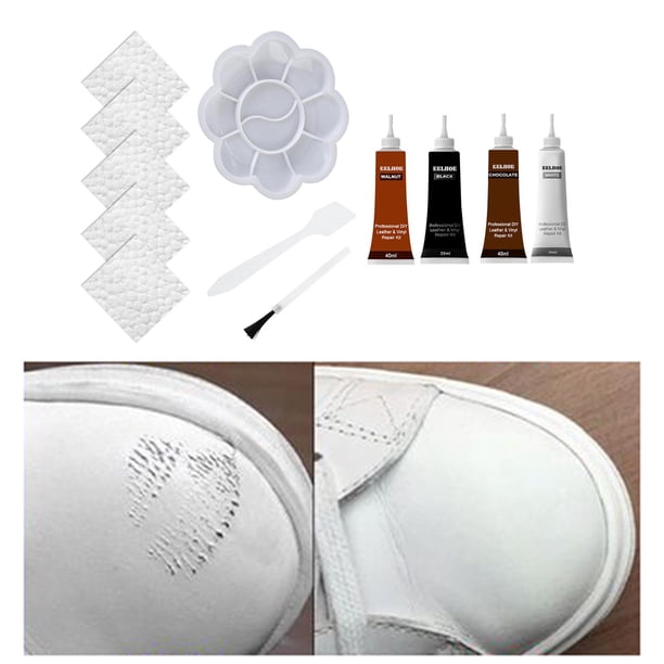 Kit de Reparación de material cuero Y Vinilo - Asientos para Automóviles, Ropa de material cuero, Bolsas de material cuero, Cinturones, Suitcases, Grietas Y Reparación de Blanco Negro Macarena tinte de parche de vinilo