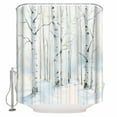thumbnail image 2 of Christmas Tree Bathroom Curtain 72 Inch Shower Stall Curtain with Hooks, White Xmas Snowflake Watercolor Waterproof Polyester Bath Curtain Washable Bathtub Curtain 36''x 72'', 2 of 6