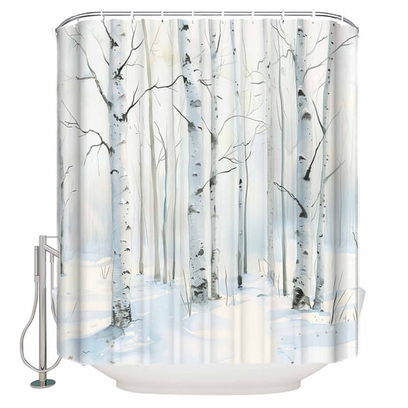 72x78 Inch Shower Curtain Christmas Tree Bathroom Decor Waterproof Fabric Bathtub Bath Curtains Decorative White Xmas Snowflake Watercolor Extra Long Shower Curtain Set with Hooks