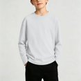 thumbnail image 2 of FAIWAD Boys Girls Long Sleeve Tops Kids Crewneck Casual Solid Color Pullover Basic School Daily Outdoor Clothes, 2 of 8