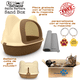 thumbnail image 3 of KE WOOW Arenero para Gato Grande con Orejas, Cerrado, Cama para Gato,, Cama para Perro, Caja de Arena para Gatos con Pala, Puerta Frontal, Cat Litter Placa para gato y tapete de silicon, color Café KE WOOW Arenero cara de gato, 3 of 9