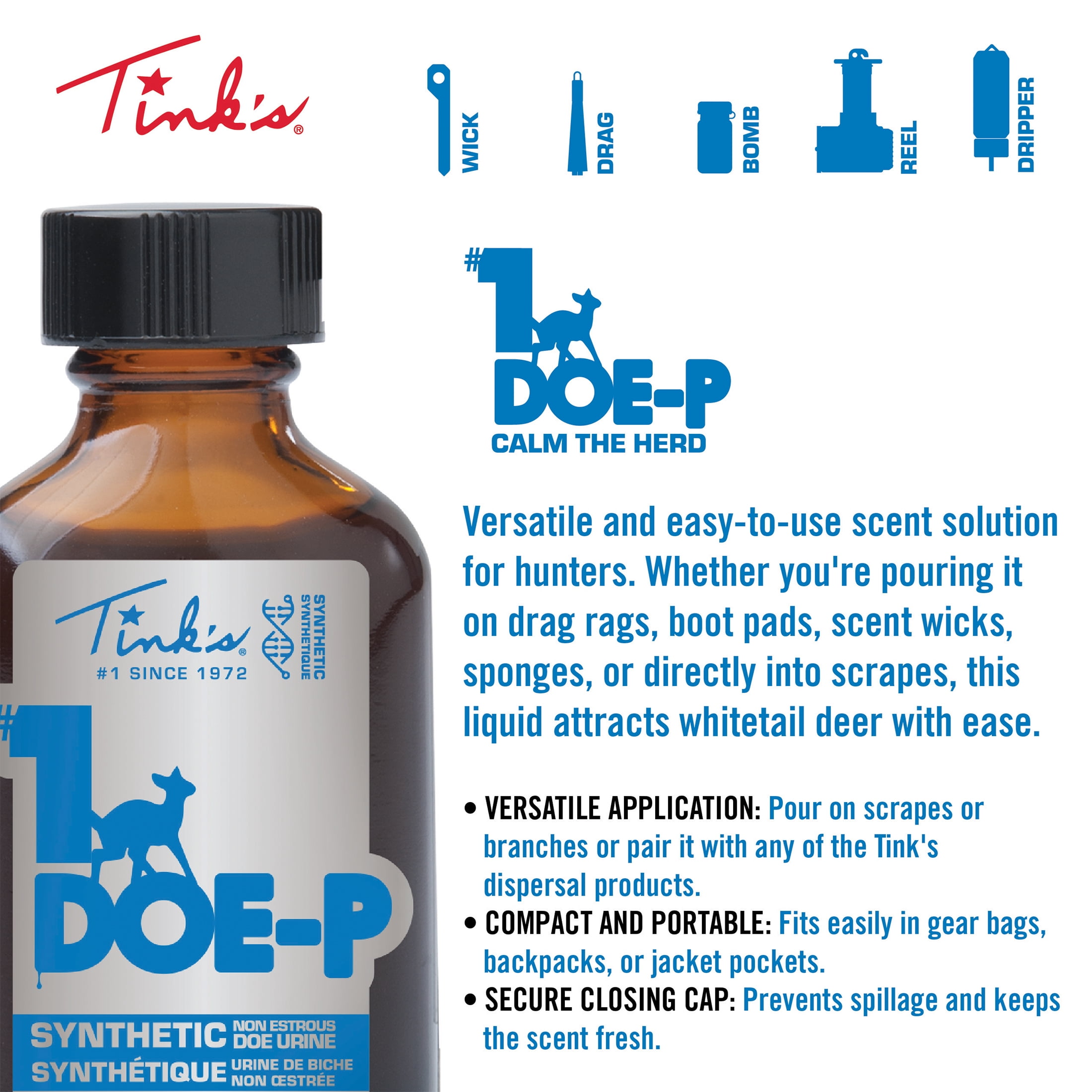 Tink's Synthetic #1 Doe-P Non-Estrous Doe Urine - 2 oz.