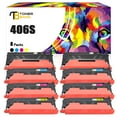 thumbnail image 1 of Toner Bank 8-Pack Compatible Toner for Samsung CLT-K406S/XAA K406 CLP-360 365 365W 366W CLX-3303FW 3305FW 3305 3306FN SL-C460FW C463W Printer Ink 2 * Black, 2 * Cyan, 2 * Magenta, 2 * Yellow, 1 of 9