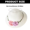 thumbnail image 2 of Sombrero de 56-58cm de circunferencia, protector solar para mujer, sombrilla de playa, sombrero de paja, sombrero para el sol de verano y conjunto de bolsa de paja, 2 of 5