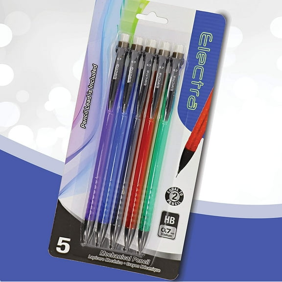 Assorted Colors Mechanical Pencils, 0.7 mm Medium Point, Refillable Translucent Barrels, Eraser Top, Retractable Writing Set for Artist, Drafting, Drawing 12 per Pack (Pack of 2) - by Emraw