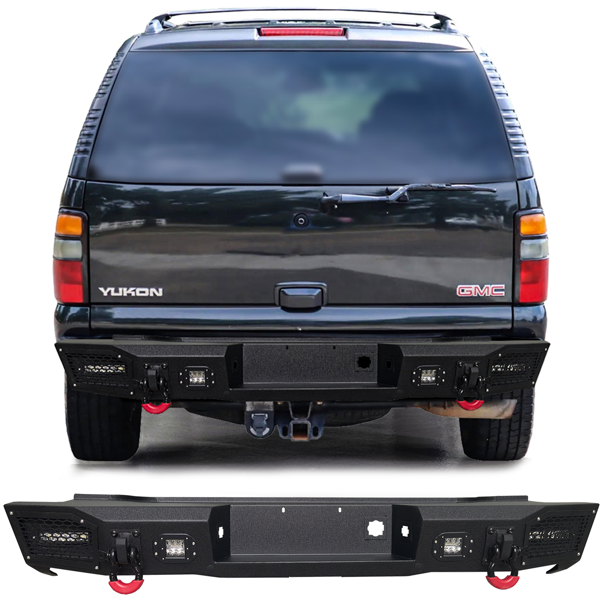 Vijay Rear Bumper For Ford Ranger (1993-2011) - Heavy Duty Steel With Winch Plate & LED Light Mounts