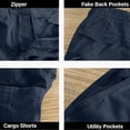 thumbnail image 6 of Fanxing Men's Pockets Cargo Shorts Below Knee Twill Long Shorts Work Short with Multi-Pockets Men Shorts 9 Inch Inseam Capri Pants （No Belt） Navy,XXXL, 6 of 6